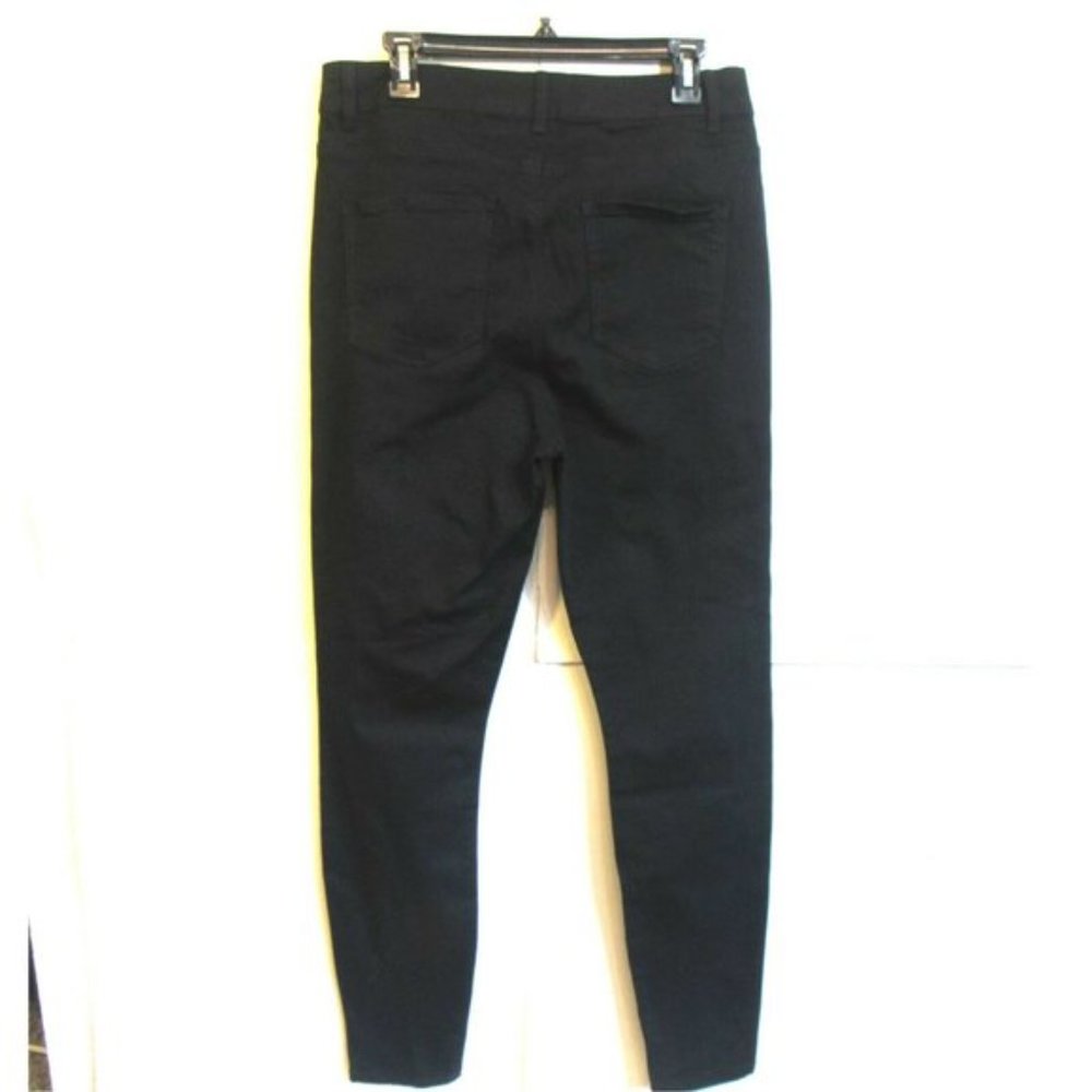 High Waist Jeans Sz 12 Tapered Leg Black Forever 21 Women's Cotton Blend